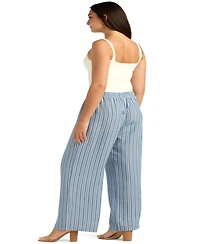 Bcx Juniors' Striped Wide-Leg Pull-On Pants