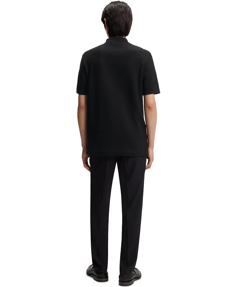 Boss by Hugo Men's Mercerized Cotton Basket Weave Polo Shirt