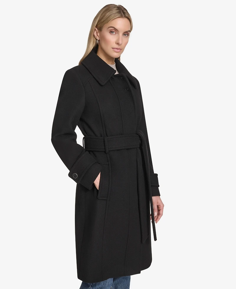 Andrew Marc Women's Lawley Wool Blend Belted Trench Coat