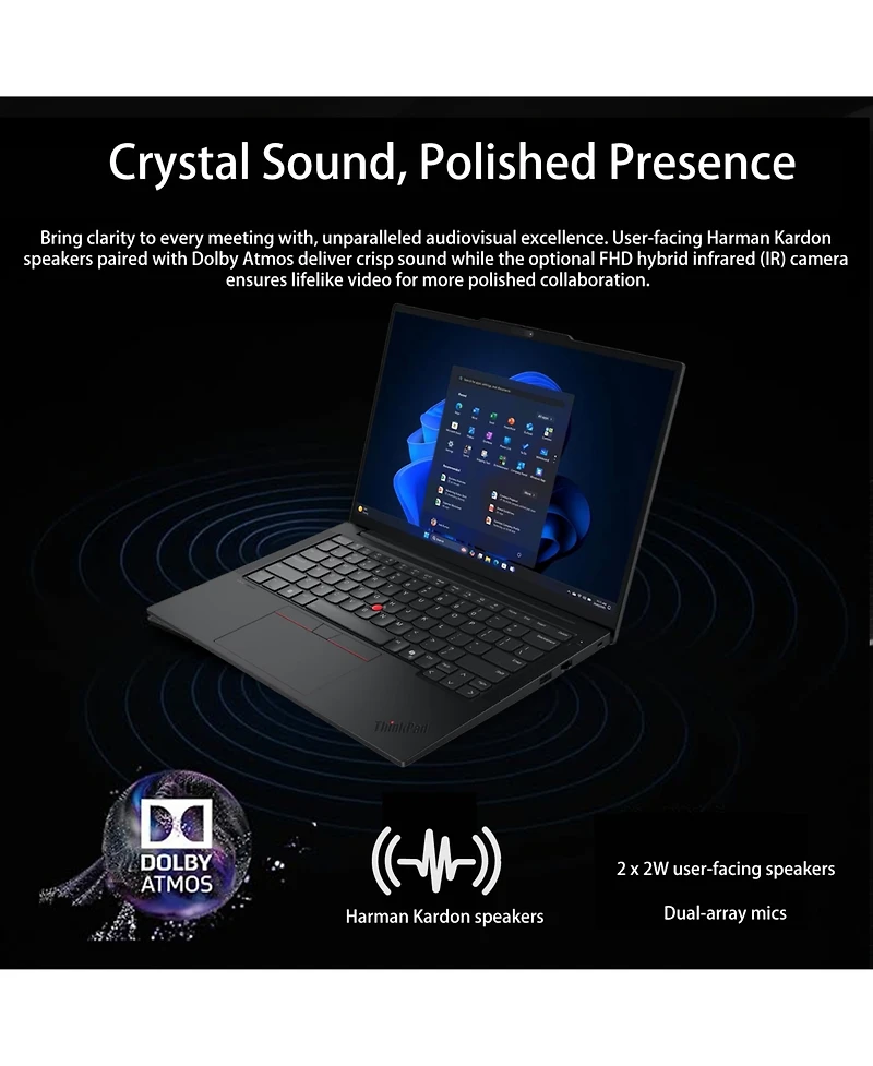 Lenovo ThinkPad E14 14" Traditional Laptop Intel Core 7 32GB Ram Intel Graphics 1TB Ssd Storage Windows 11 Pro 60Hz - Black