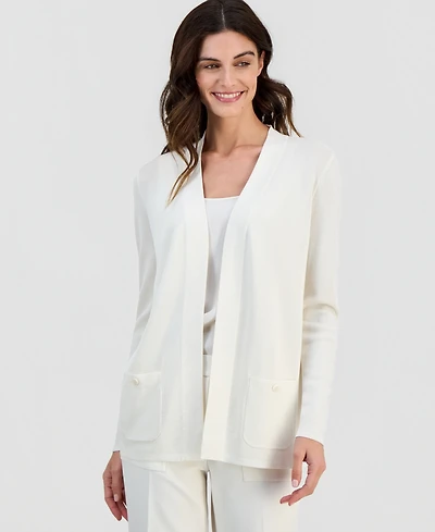 Anne Klein Petite V-Neck Long-Sleeve Cardigan Sweater