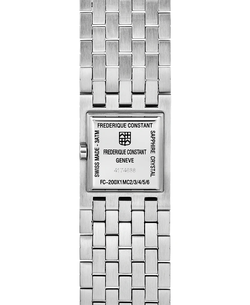 Frederique Constant Women's Manchette Silver-Tone Stainless Steel Bracelet Watch, 25.7mm