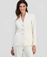 Anne Klein Women's Notch-Lapel Three-Button Blazer