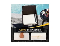 Slickblue Patio Wicker Bar Table Set with 2 Armchairs, 3 Pieces