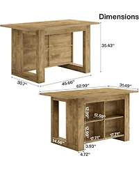 Tribesigns 63-Inch Home Bar Unit, Wood Counter Height Bar Island Table with Storagefor Living Room, Kitchen, Basement
