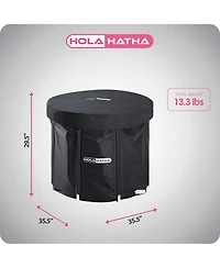 HolaHatha 120 Gal Cold Water Ice Bath Tub, Portable Plunge Recovery Tub with Lid