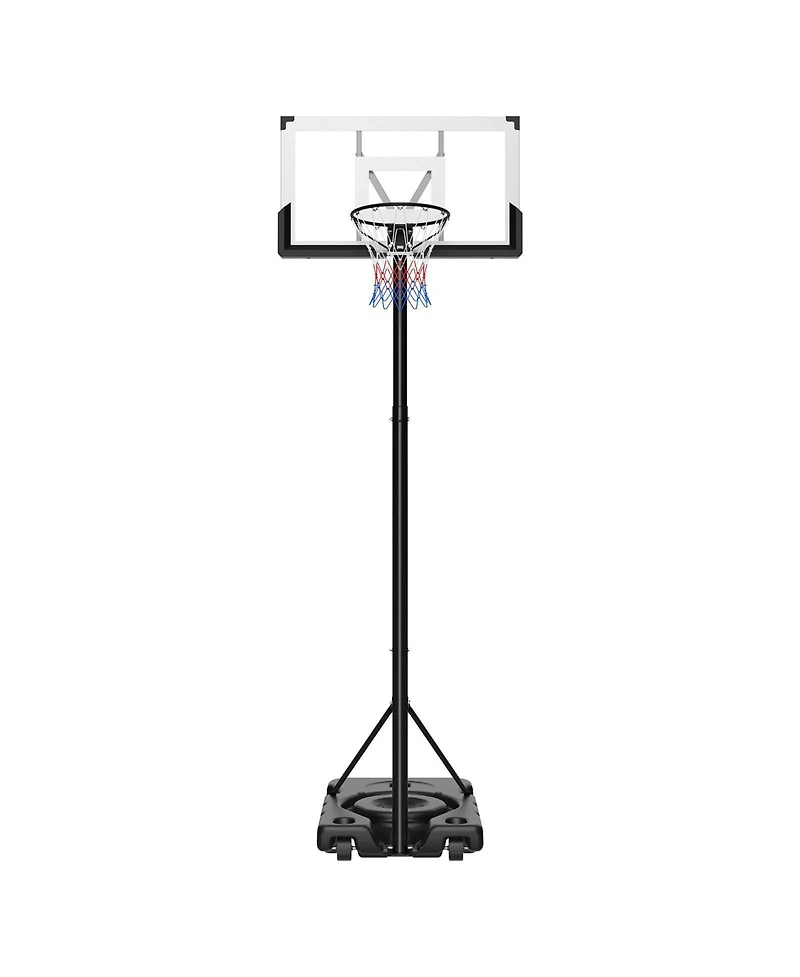 Mecale Portable Basketball Hoop, 10 ft Height Adjustable Stand with 48" Pc Backboard, Rolling Wheels, Outdoor Goal System