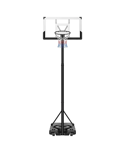 Mecale Portable Basketball Hoop, 10 ft Height Adjustable Stand with 48" Pc Backboard, Rolling Wheels, Outdoor Goal System