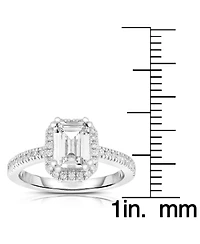 Sterling Silver Asscher-cut Cubic Zirconia Ring