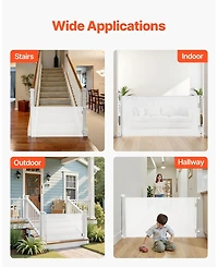Cozito Retractable Baby Gate, 31.3 in Tall, Extends to 56.3 in Wide, Mesh Safety Gate w/ Security Lock, Trip-Free Walk-Through, Indoor/Outdoor