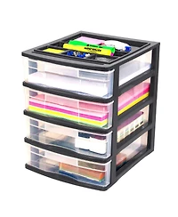 Gracious Living 4 Drawer Desktop Countertop Storage with Organizer Lid