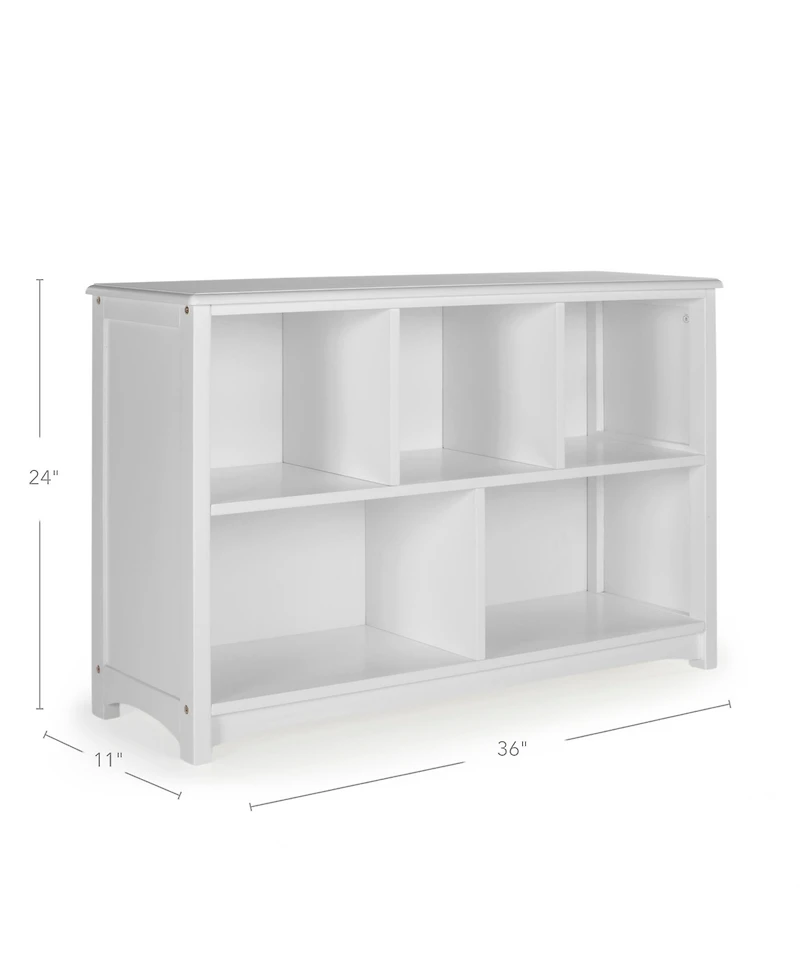 Guiedecraft Kids' Classic Bookshelf - White: Children's Wooden Playroom Shelving Bookcase for Toys, Cube Organizer and Cubby Storage