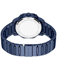 Michael Kors Men's Prescott Chronograph Blue Stainless Steel Watch, 44mm