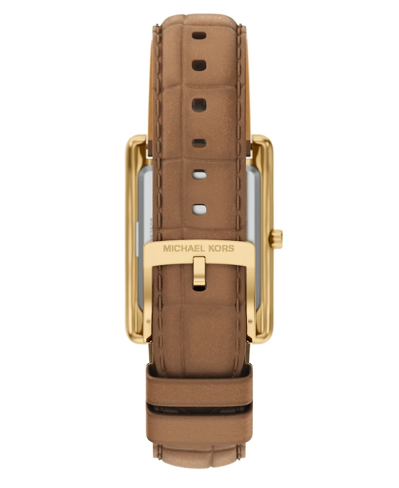 Michael Kors Women's Essex Three-Hand Brown Leather Watch, 26x36.5mm