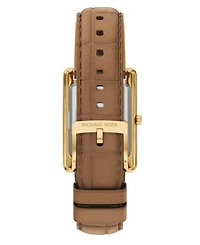 Michael Kors Women's Essex Three-Hand Brown Leather Watch, 26x36.5mm