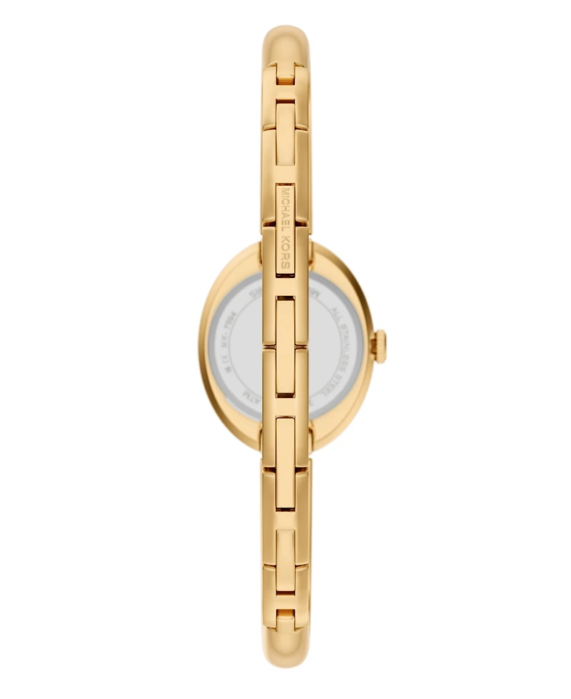 Michael Kors Women's Maude Three-Hand Gold-Tone Stainless Steel Watch, 21mm