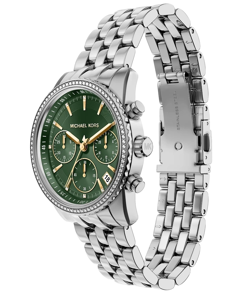 Michael Kors Women's Bryant Chronograph Silver-Tone Stainless Steel Watch, 35mm