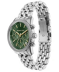 Michael Kors Women's Bryant Chronograph Silver-Tone Stainless Steel Watch, 35mm