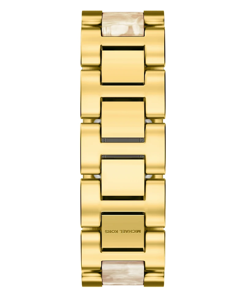 Michael Kors Women's Darrington Two-Hand Alabaster Acetate and Gold-Tone Stainless Steel Watch, 24mm