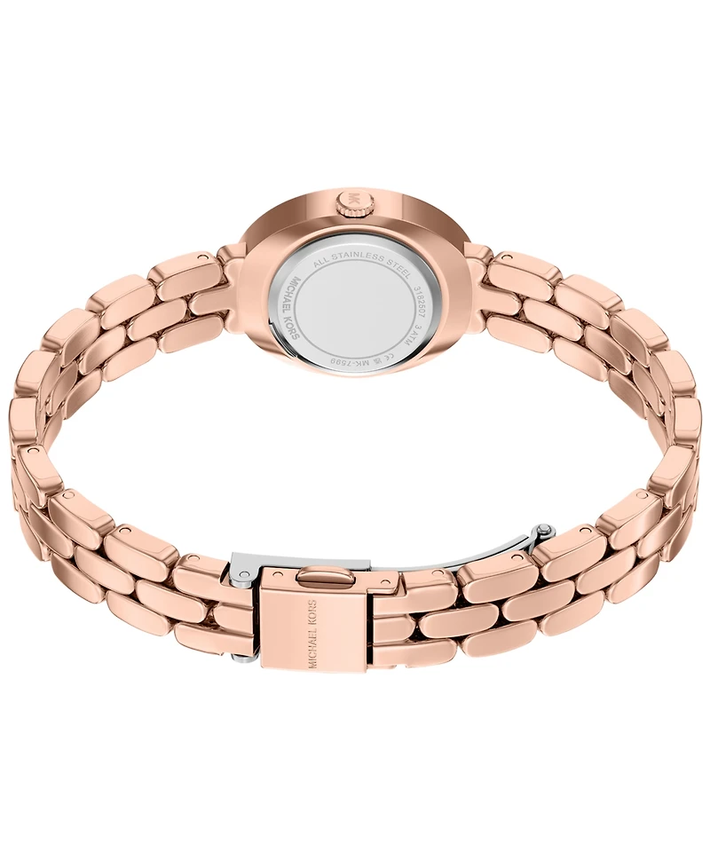 Michael Kors Women's Maude Three-Hand Rose Gold-Tone Stainless Steel Watch and Bracelet Set, 21MM