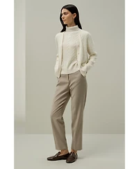 Lilysilk Women's Cable-Knit Baby Cashmere Cardigan