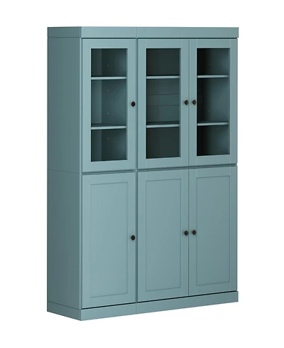 Palace Imports 100% Solid Wood 48.5" Pantry China Cabinet with Clear Glass, Shaker Doors & Adjustable Shelves