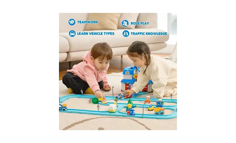 Robocar Poli 6-Pack Die-Cast Metal Toy Cars with Brooms Town Friends (Cap, Mini, Rody, Trino, Camp, Lifty) – Fun Role-Play for Kids