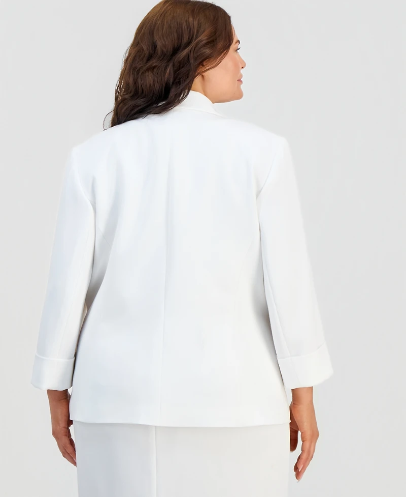 Kasper Plus One-Button Notched-Collar Blazer