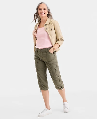 Style & Co Women's Mid-Rise Cargo Capri Pants, Exclusively at Macy's