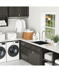 flynama 25x22x12inch Gunmetal Black Drop In Laundry Utility Sink 16 Gauge T304 Stainless Steel 12 Inch Deep Single Bowl Above Counter Sink