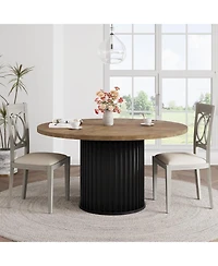 gaomon Kitchen Round Dining Table for 4-6 People Retro Dining Room Table