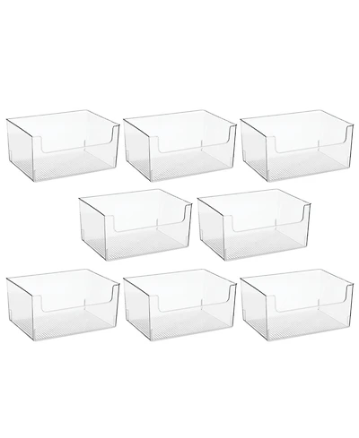 mDesign Household Plastic Storage Organizer Bin with Open Front - 8 Pack