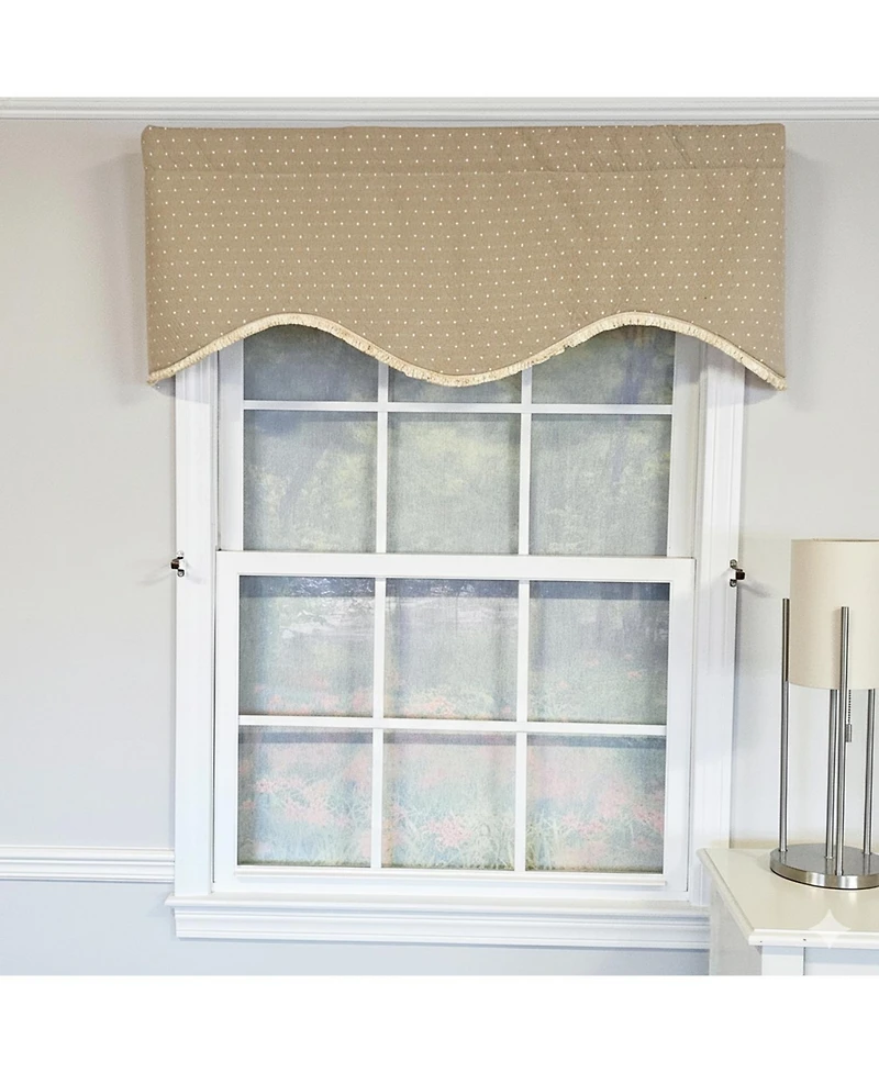 Rlf Home Dapple Cornice 100% Cotton Rod Pocket Lined Window Valance 50" x 17"