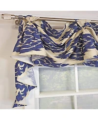 Rlf Home Flame 3-s Victory 100% Cotton Tab Top Swag Window Curtain 54" x 25" Navy