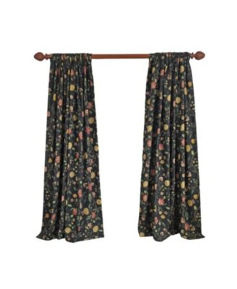 Rlf Home Nightfall 100 Cotton Rod Pocket Window Curtain Set Of 2 Panels