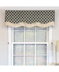 Rlf Home Virtue Glory 100% Cotton Rod Pocket Lined Window Valance 50" x 16" Black