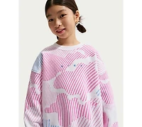 Nike Girls' 7-16 Sportswear Club Boxy Crewneck Sweatshirt