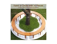 Slickblue Outdoor Curved Wood Bench Set of 3 for Front Porch