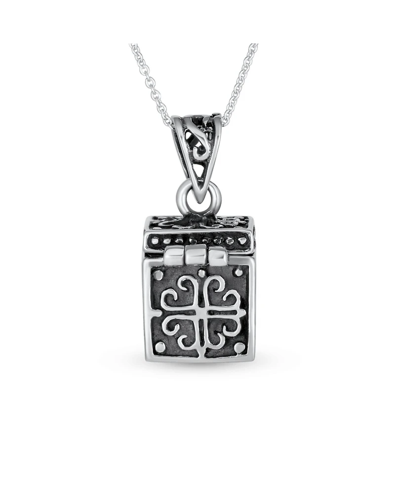 Bling Jewelry Religious Heart Locket Box Pendant .925 Sterling Silver Momenta Holder