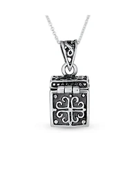 Bling Jewelry Religious Heart Locket Box Pendant .925 Sterling Silver Momenta Holder