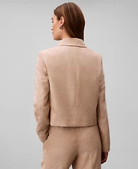 Calvin Klein Women's Boucle Point Collar Shirt Jacket