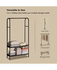 gaomon Heavy Duty Clothes Rack Freestanding Garment With Shelves Metal Clothing Closet Storage Portable Hanger