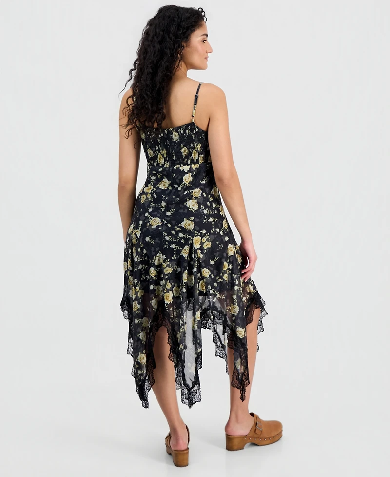 And Now This Women's Lace-Trim Handkerchief-Hem Dress, Macy's Exclusive