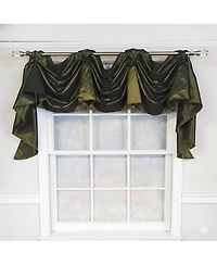 Rlf Home Taffeta 3-s Victory 100% Polyester Tab Top Swag Window Curtain 54" x 25" Hunter