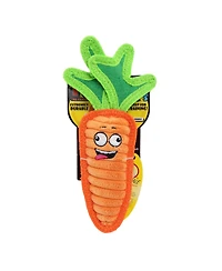 Tuffy Funny Food Jr Carrot, Durable Plush Squeaky Dog Toy