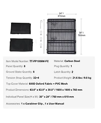 Cozito Dog Playpen, 8-Panel 30"H x 24"W Foldable Metal Exercise Pen w/ Door, Top Cover & Bottom Pad, Indoor/Outdoor Pet Fence