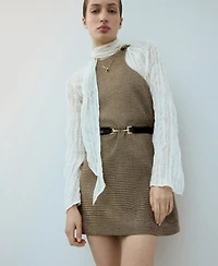 Mango Women's Houndstooth Wool-Blend Dress