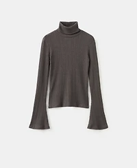 Mango Women's Flared Sleeves Turtleneck Sweater