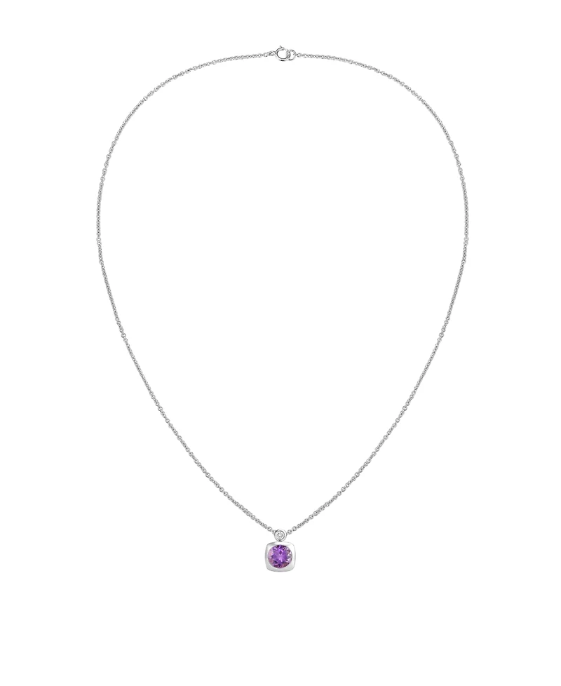 Macy's 2-Pc. Amethyst (2.5 ct. t.w.) And Lab-Grown White Sapphire (0.1 Earrings Necklace Set 14k Gold Over Sterling Silver (Also Avai