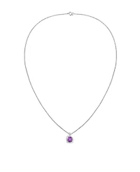 Macy's 2-Pc. Amethyst (2.5 ct. t.w.) And Lab-Grown White Sapphire (0.1 Earrings Necklace Set 14k Gold Over Sterling Silver (Also Avai